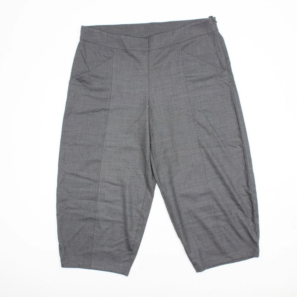 Eileen Fisher Gray Wool Carrot Crop Pants Size Large 47989